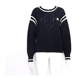 Chanel Schwarzer Kaschmir-Pullover mit CC-Logo Schwarz