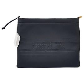 Dior Pochette en cuir noir Logo Noir