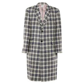 Thom Browne Tartan Check Oversized Wool Coat Brown