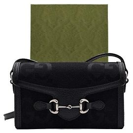 Gucci Mini borsa a tracolla Horsebit in tela GG nera Nero