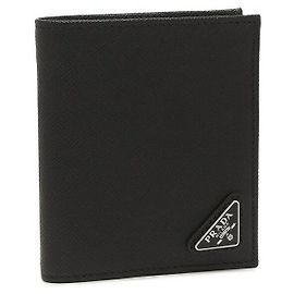 Prada Carteira Saffiano com logótipo triangular Preto