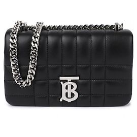 Burberry Mini Bolsa Rolla em Couro Matelassê Preto
