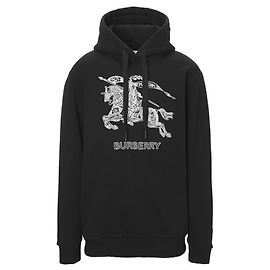 Burberry Hoodie mit besticktem Logo Schwarz Schwarz
