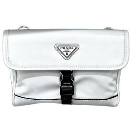 Prada Bolsa crossbody porta-telemóvel em nylon Saffiano Branco
