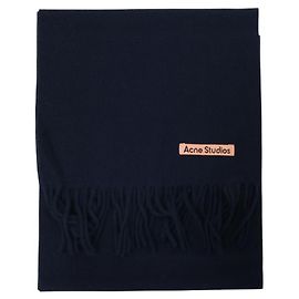 Acne Unisex-Wollschal mit Fransen Schwarz