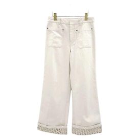 Dior Vaqueros acampanados Oblique en denim de algodón ecru Blanco