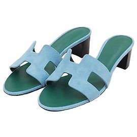 Hermès Sandales en daim Oasis Multicolore