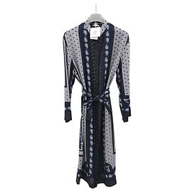 Hermès Abito camicia robe in seta Multicolore