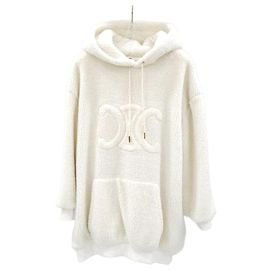 Céline Oversized Shearling Fleece mit Kapuze Mehrfarben