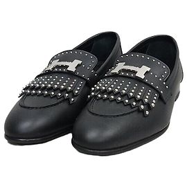 Hermès Mocassin Royal Studded Black Silver Noir