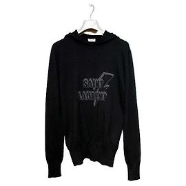 Saint Laurent Strickjacke mit Kapuze Schwarz Herren Schwarz