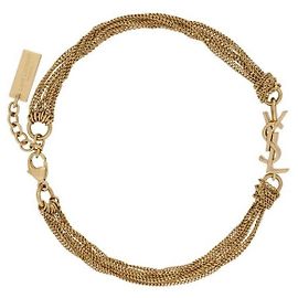 Saint Laurent Pulseira de borla em metal Dourado