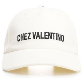 Valentino Bestickte Baseball-Kappe aus Baumwolle Weiß
