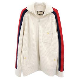 Gucci Bomber de malha em lã e cashmere com fecho Multicor
