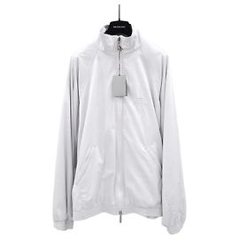 Balenciaga Embroidered Logo Oversized Jacket Silvery