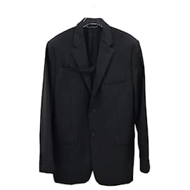 Dior Black Virgin Wool Twill Button Jacket Black