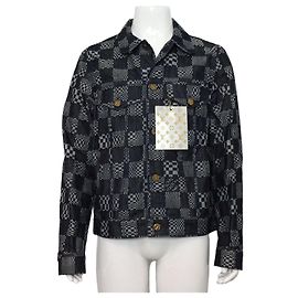 Louis Vuitton Distorted Damier Denim Men's Jacket Black