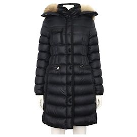 Moncler Black Matte Herminer Down Long Jacket Women Black