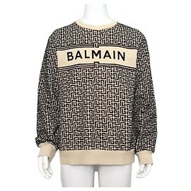 Balmain T-shirt in cotone con logo monogramma da uomo Multicolore