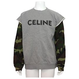 Céline Sudadera de algodón kaki para hombre Castaño