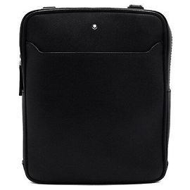 Montblanc Borsa a tracolla messenger in pelle nera Nero