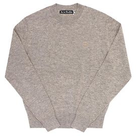 Acne Unisex Strick GREIGE MELANGE Weiß