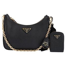 Prada Sac à épaule Saffiano Noir