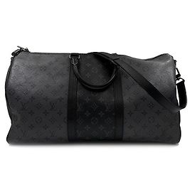 Louis Vuitton Monogram Eclipse Keepall Schwarz