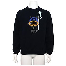 Hermès SCUB Fleece-Sweatshirt für Herren, Navy Blau