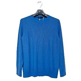 Loro Piana Blauer Rundstrick aus Kaschmir Blau