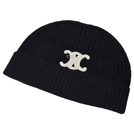 Céline Triomphe Beanie Black stamp Silber