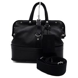 Maison Martin Margiela Mala Dragger em couro preto Preto