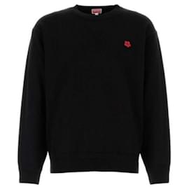 Kenzo Bork Flower Patch Wool Knit Schwarz