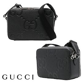 Gucci Borsa a tracolla GG Jumbo in pelle da uomo Nero Nero