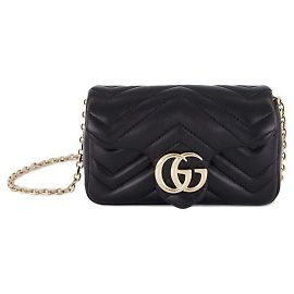 Gucci Bolsa de Ombro Mini Marmont Preto