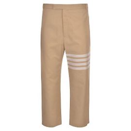 Thom Browne Pantalones de pierna recta en algodón Bar stamp: Naranja