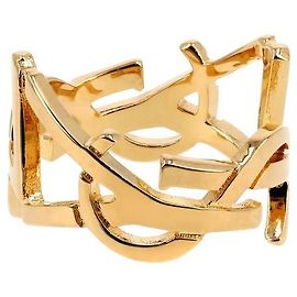 Saint Laurent Anel para lenço em metal Monogram Cassandra Laranja
