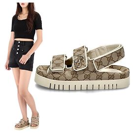 Gucci Sandalias GG Supreme con correa de velcro Multicolor