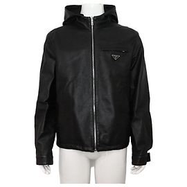 Prada Reversible Napa Leather Nylon Men's Jacket Black
