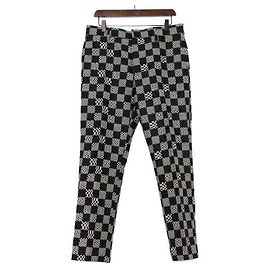 Louis Vuitton Pantaloni Damier Regular in Denim da Uomo Marrone