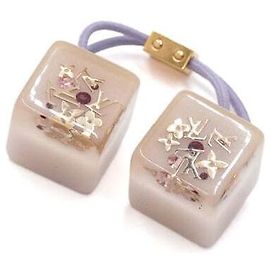 Louis Vuitton Élastique à cheveux en cristal plaqué or avec inclusions de cubes violets Violet