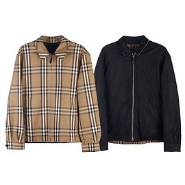 Burberry Chaqueta Harrington reversible de algodón a cuadros para hombre Multicolor