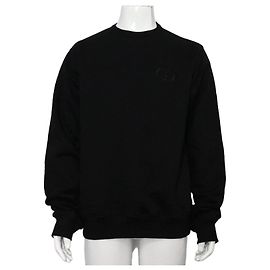 Dior Herren Sweat T-Shirt aus Baumwoll-Fleece mit schwarzem CD-Icon Schwarz