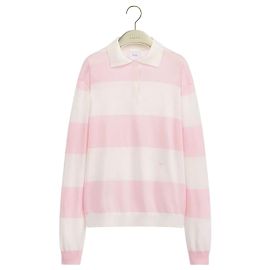 Dior Langarm-Poloshirt Rosa Weiß aus Baumwollstrick Weiß
