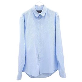 Louis Vuitton Camicia LV Blue Monogram Stripe Blu