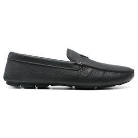 Prada Leather Saffiano Driving Shoes Black