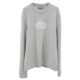 Dior Kaschmir-Strick mit besticktem Logo Silber