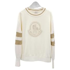 Moncler Strick mit besticktem Logo Silber