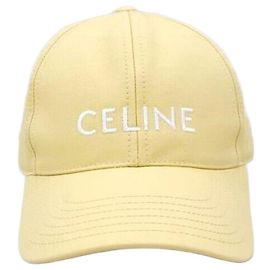 Céline Boné de algodão amarelo Amarelo