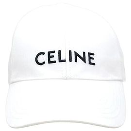 Céline Boné de beisebol em algodão branco Branco